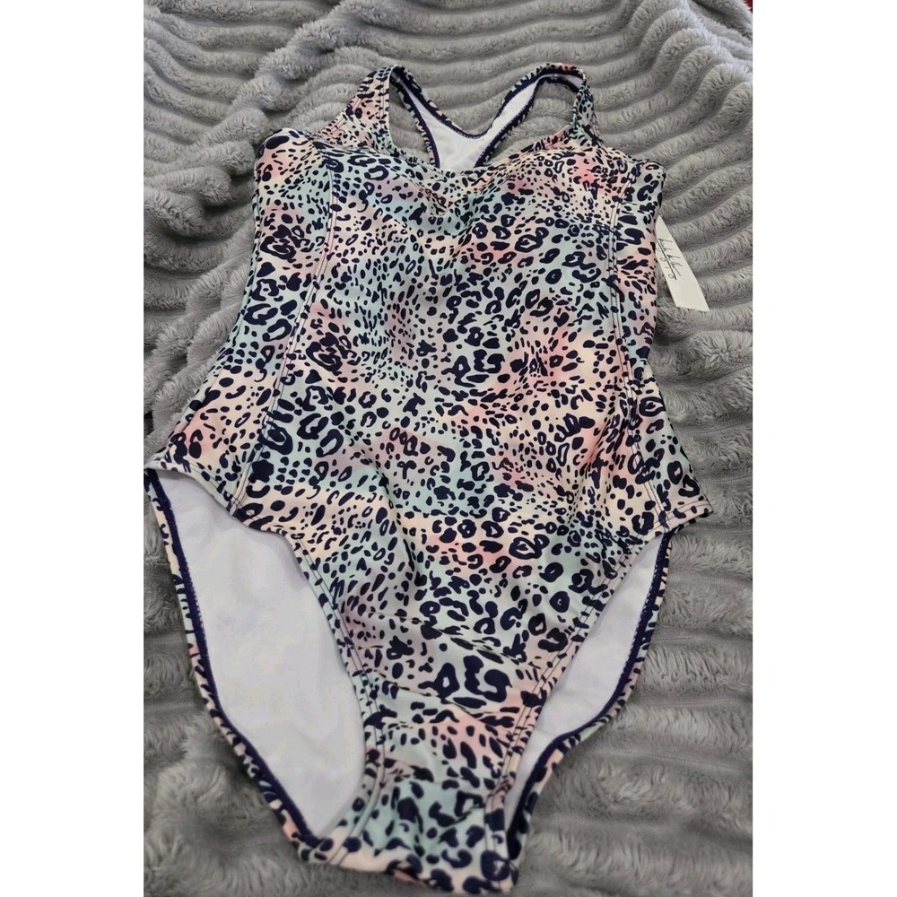 Nicole‎ Miller Swimsuit Iris Cheetah Print Racer Back Size S NWT MSRP $120